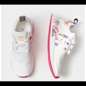 Floral adidas sneakers.